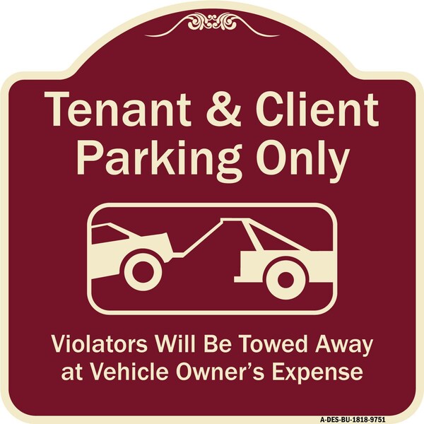 Designer Series-Tenant And Client Parking Violators Towed Away With Graph, 18" x 18", BU-1818-9751